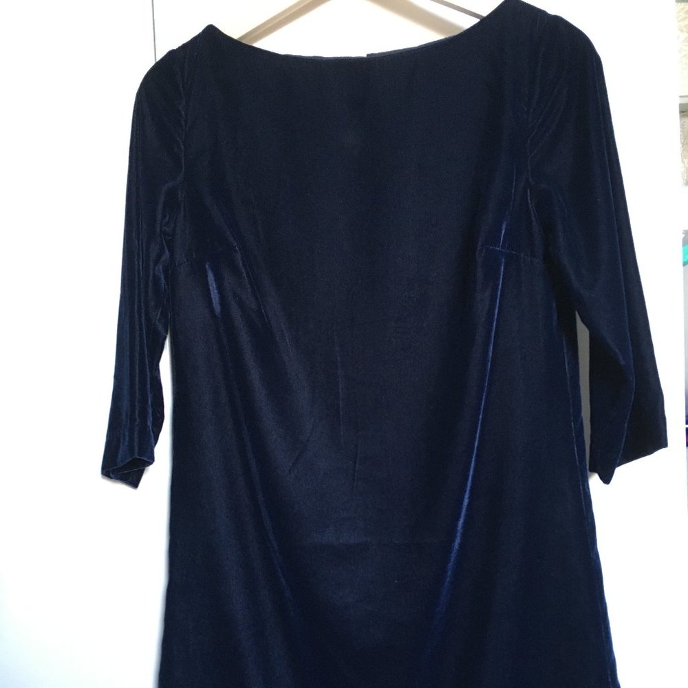 Navy Velvet A-line Dress